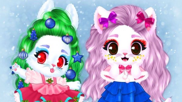 Cat and Rabbit Holiday Dress Up